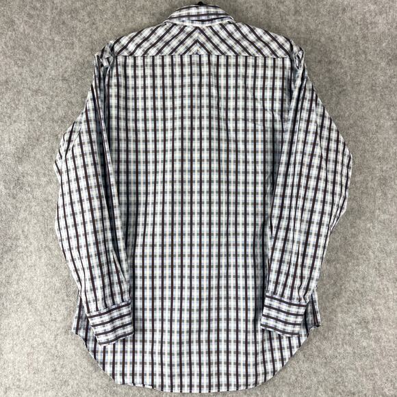 Billy Reid Shirt Mens Medium Plaid Button Up Cotton Italy Made Retro Hipster - Picture 10 of 14